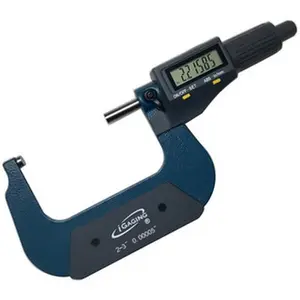 iGaging Digital Micrometer - 2-3" Measurement Range (Inches/MM), 0.00015" Accuracy, Carbide Anvils, Easy-to-Read LCD Display, IP40 Protection, Hardened Ground Spindle, Data Output